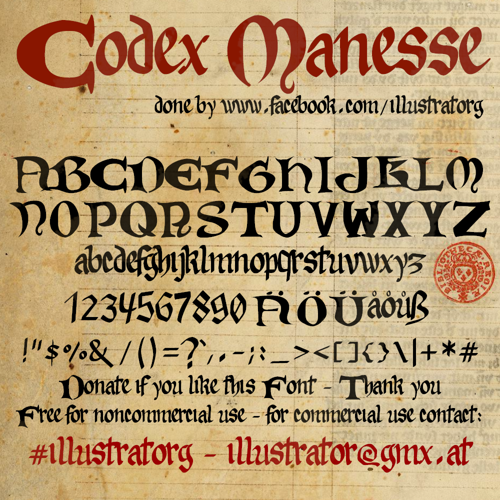 Download Codex Manesse Font Fontsme Com