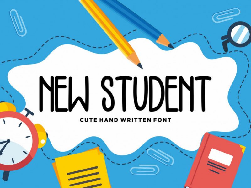 Download NEW STUDENT cartoon font | fontsme.com