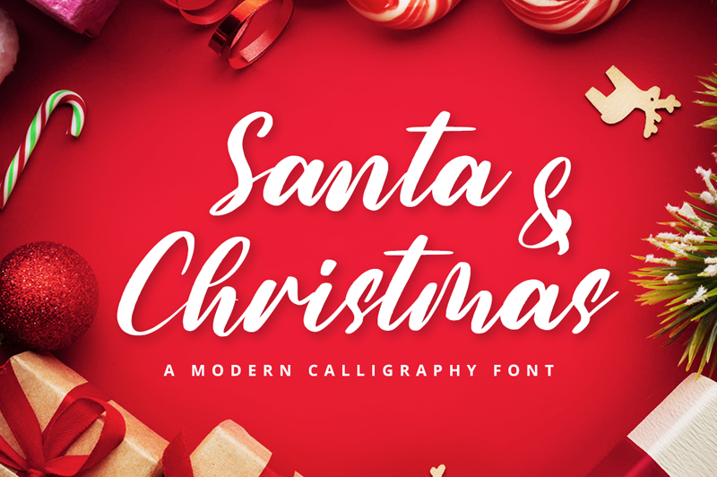 Christmas script. Christmas font.